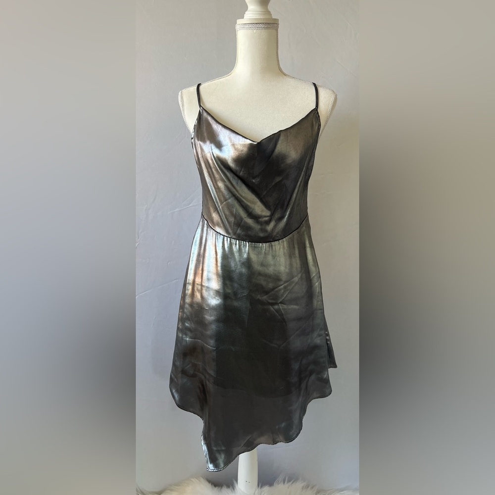 Urban Outfitters Distressed Metallic Slip Dress